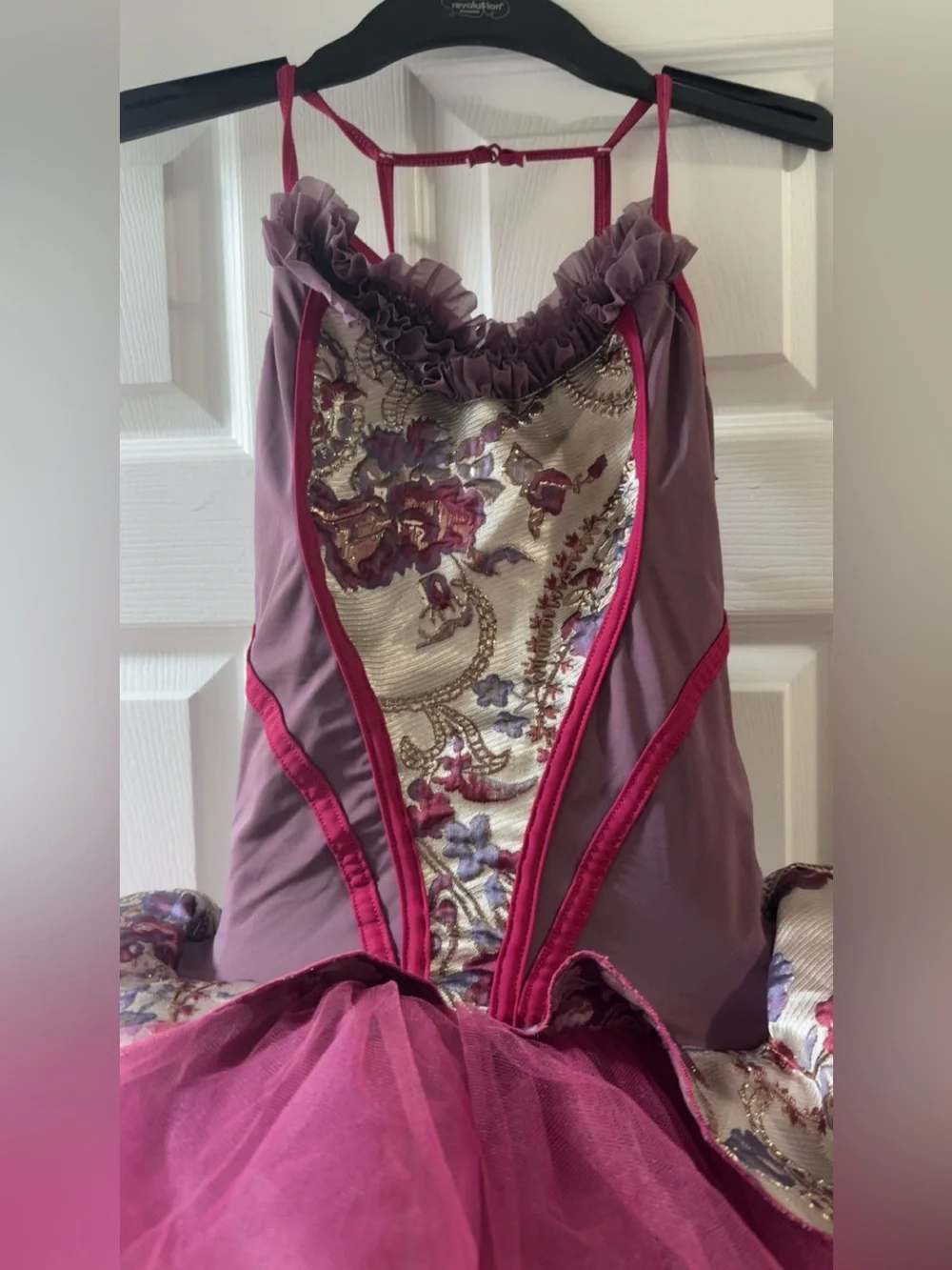 Revolution Plum and Gold Floral Tutu Dance Costume